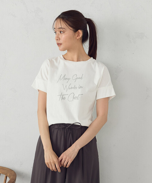 COMME CA ISM（コムサイズム）の「ロゴプリントＴシャツ（Tシャツ/カットソー・レディース・ライトグレー/グレー/ブラック/ホワイト・MEDIUM/SMALL/LARGE）」の6枚目の写真