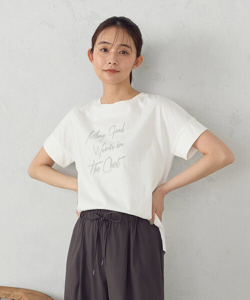 COMME CA ISM（コムサイズム）の「ロゴプリントＴシャツ（Tシャツ/カットソー・レディース・ライトグレー/グレー/ブラック/ホワイト・MEDIUM/SMALL/LARGE）」の7枚目の写真