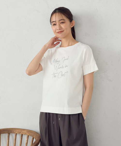 COMME CA ISM（コムサイズム）の「ロゴプリントＴシャツ（Tシャツ/カットソー・レディース・ライトグレー/グレー/ブラック/ホワイト・MEDIUM/SMALL/LARGE）」の8枚目の写真