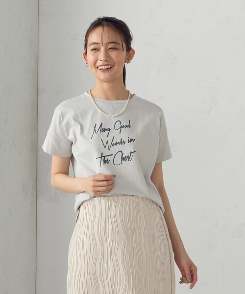 COMME CA ISM（コムサイズム）の「ロゴプリントＴシャツ（Tシャツ/カットソー・レディース・ライトグレー/グレー/ブラック/ホワイト・MEDIUM/SMALL/LARGE）」の13枚目の写真