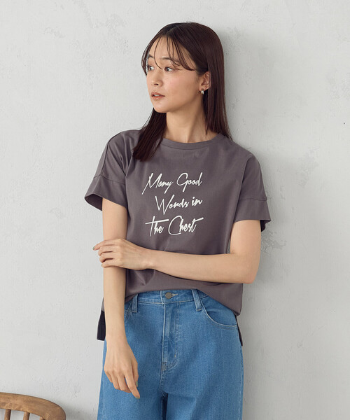 COMME CA ISM（コムサイズム）の「ロゴプリントＴシャツ（Tシャツ/カットソー・レディース・ライトグレー/グレー/ブラック/ホワイト・MEDIUM/SMALL/LARGE）」の16枚目の写真