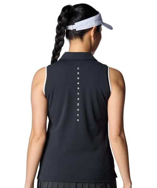 UNDER ARMOUR(アンダーアーマー)の「UAアーマードライ スリーブレス ポロ(ゴルフ/レディース)(ポロシャツ・レディース・ブラック・XL/M/L)」の2枚目の写真
