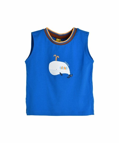 moimoln(モイモルン)の「ウェイルノースリーブ(Tシャツ/カットソー・キッズ・ブルー/クリーム・90cm/100cm/110cm/120cm/130cm)」の3枚目の写真