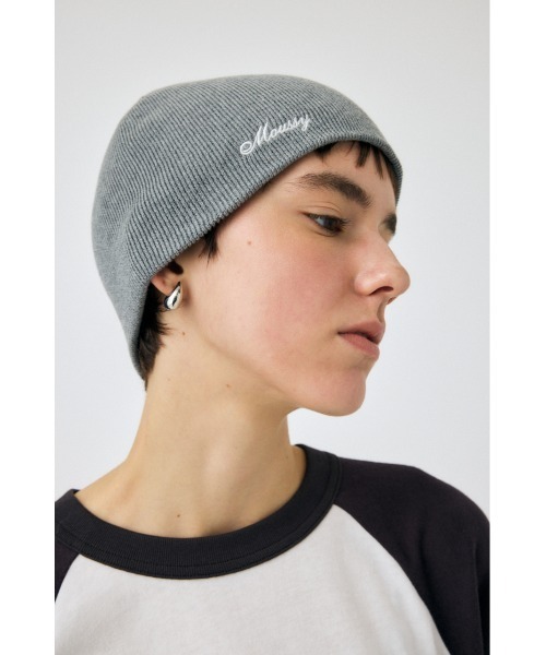 MOUSSY(マウジー)の「LOGO ビーニー(ニットキャップ/ビーニー・レディース・ネイビー/杢グレー・FREE)」の2枚目の写真