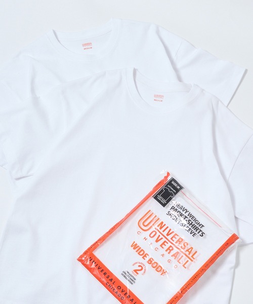 UNIVERSAL OVERALL(ユニバーサルオーバーオール)の「【UNIVERSAL OVERALL】UO 2PパックワイドヘビーウェイトショートスリーブTEE UVOP-002B(Tシャツ/カットソー・レディース・ブラック/グレー/ホワイト・S/M/L/XL)」の2枚目の写真