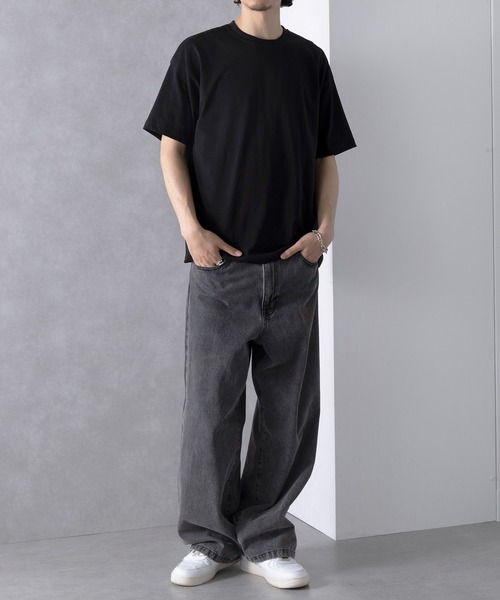 UNIVERSAL OVERALL(ユニバーサルオーバーオール)の「【UNIVERSAL OVERALL】UO 2PパックワイドヘビーウェイトショートスリーブTEE UVOP-002B(Tシャツ/カットソー・レディース・ブラック/グレー/ホワイト・S/M/L/XL)」の7枚目の写真