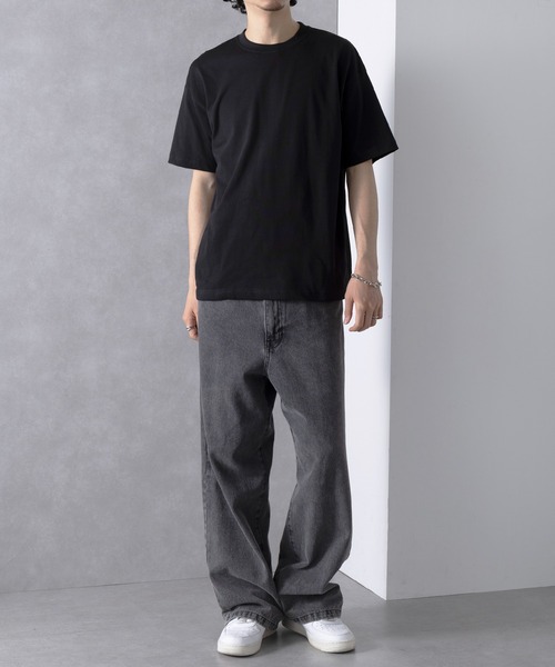 UNIVERSAL OVERALL(ユニバーサルオーバーオール)の「【UNIVERSAL OVERALL】UO 2PパックワイドヘビーウェイトショートスリーブTEE UVOP-002B(Tシャツ/カットソー・レディース・ブラック/グレー/ホワイト・S/M/L/XL)」の6枚目の写真