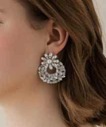 【LA MUE】大ぶり ビジューフラワーピアス