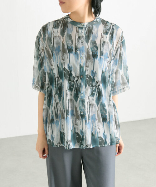 ear PAPILLONNER(イアパピヨネ)の「柄シアーシャツ【SUM1 STYLE(スミスタイル)】(シャツ/ブラウス・レディース・ブルー系その他/ブラック・FREE)」の20枚目の写真