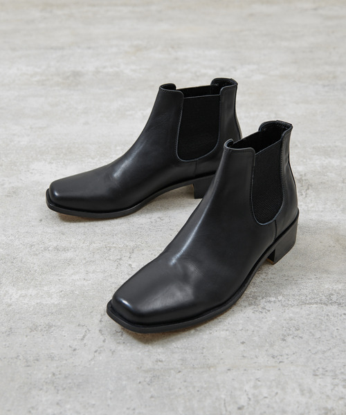 PADRONE(パドローネ)の「PADRONE パドローネ / BL SQUARE SIDE GORE BOOTS キップレザースクエアトゥサイドゴアブーツ 日本製 / PU8777-1102(ブーツ・メンズ・アッシュブラウン/ブラック・42/41/40)」の4枚目の写真