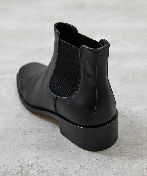 PADRONE パドローネ / BL SQUARE SIDE GORE BOOTS キップレザー