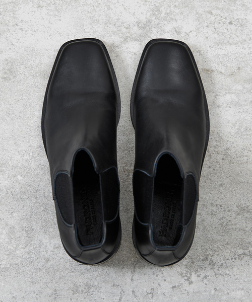 PADRONE パドローネ / BL SQUARE SIDE GORE BOOTS キップレザー