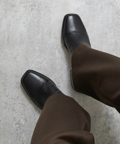 PADRONE(パドローネ)の「PADRONE パドローネ / BL SQUARE SIDE GORE BOOTS キップレザースクエアトゥサイドゴアブーツ 日本製 / PU8777-1102(ブーツ・メンズ・アッシュブラウン/ブラック・42/41/40)」の9枚目の写真