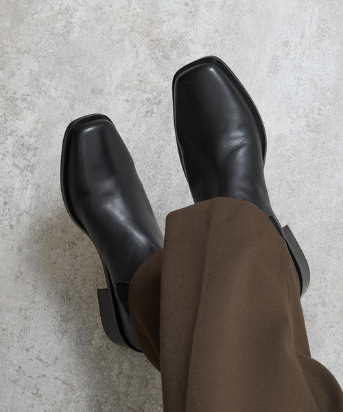 PADRONE パドローネ / BL SQUARE SIDE GORE BOOTS キップレザー