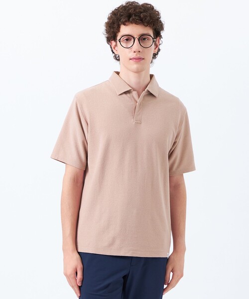 【美品】マッキントッシュ　ポロシャツ セール】パイル調ドライミックス スキッパーポロ（ポロシャツ