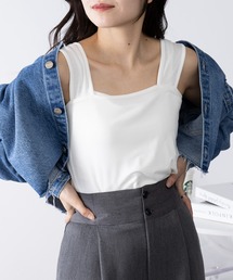 SETUP7 | 【SETUP7】日本製 しっとりインナーキャミソール スクエアネック GLR(キャミソール)