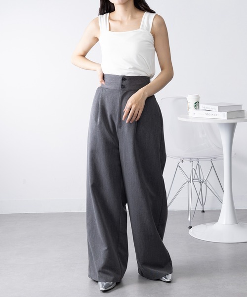 SETUP7（セットアップセブン）の「【SETUP7】日本製 しっとりインナーキャミソール スクエアネック GLR（キャミソール・レディース・オフホワイト/ブラック/グリーン/ライトグレー・FREE）」の12枚目の写真