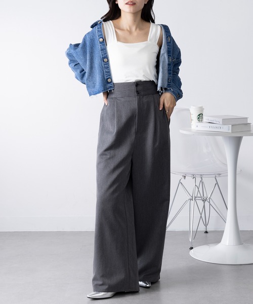 SETUP7（セットアップセブン）の「【SETUP7】日本製 しっとりインナーキャミソール スクエアネック GLR（キャミソール・レディース・オフホワイト/ブラック/グリーン/ライトグレー・FREE）」の10枚目の写真