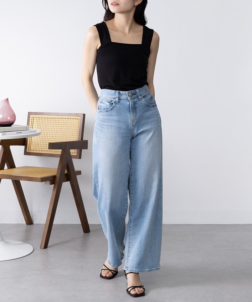 SETUP7（セットアップセブン）の「【SETUP7】日本製 しっとりインナーキャミソール スクエアネック GLR（キャミソール・レディース・オフホワイト/ブラック/グリーン/ライトグレー・FREE）」の18枚目の写真