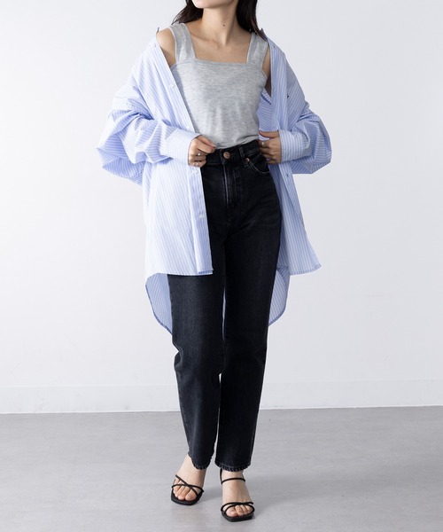 SETUP7（セットアップセブン）の「【SETUP7】日本製 しっとりインナーキャミソール スクエアネック GLR（キャミソール・レディース・オフホワイト/ブラック/グリーン/ライトグレー・FREE）」の22枚目の写真