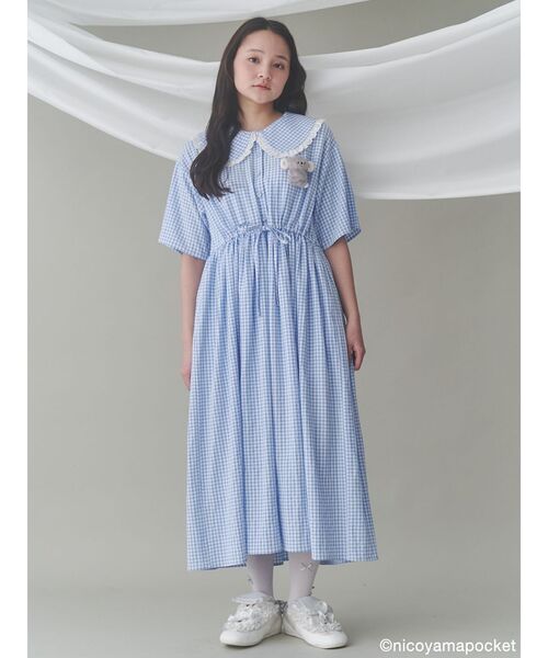 メリージェニーにこやまポッケおすわりコアラのぬいぐるみギンガムチェックワンピース にこやまポッケ】おすわりコアラのぬいぐるみギンガムチェック
