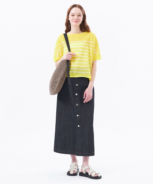 MACKINTOSH PHILOSOPHY（ﾏｯｷﾝﾄｯｼｭ ﾌｨﾛｿﾌｨｰ）の「コットンリネンデニムロングスカート（デニムスカート・レディース・ダークネイビー/ブルー・40/38/36/34）」の7枚目の写真