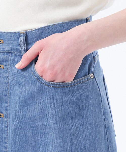 MACKINTOSH PHILOSOPHY（ﾏｯｷﾝﾄｯｼｭ ﾌｨﾛｿﾌｨｰ）の「コットンリネンデニムロングスカート（デニムスカート・レディース・ダークネイビー/ブルー・40/38/36/34）」の11枚目の写真