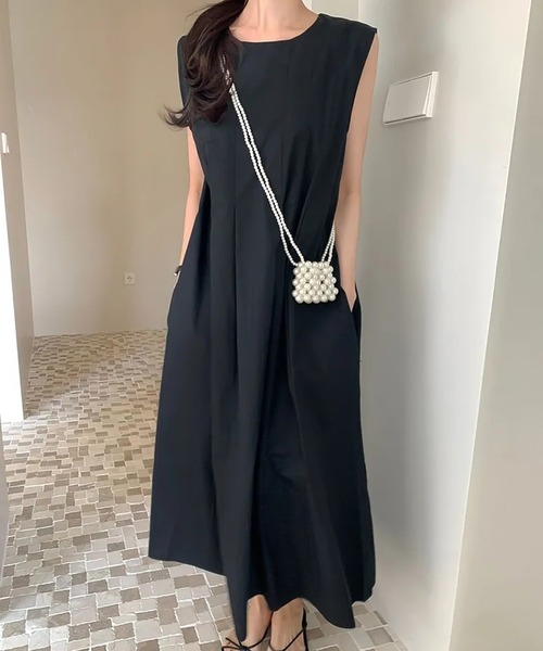 【送料込】大人上品 ノースリーブ タック ロング ワンピース 楽天市場】2way 春色 ロング ワンピース レディース