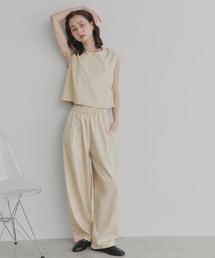 ad thie（アドティエ）の「ノースリーブ トップス ロングパンツ セットアップ（セットアップ）」