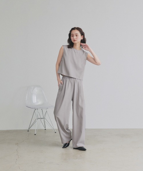 ad thie(アドティエ)の「ノースリーブ トップス ロングパンツ セットアップ(セットアップ・レディース・チャコール/ブラック/ダークブラウン/グレー系/ライトグレー/アイボリー・FREE)」の10枚目の写真