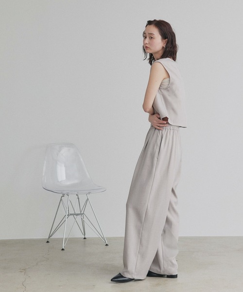 ad thie(アドティエ)の「ノースリーブ トップス ロングパンツ セットアップ(セットアップ・レディース・チャコール/ブラック/ダークブラウン/グレー系/ライトグレー/アイボリー・FREE)」の11枚目の写真