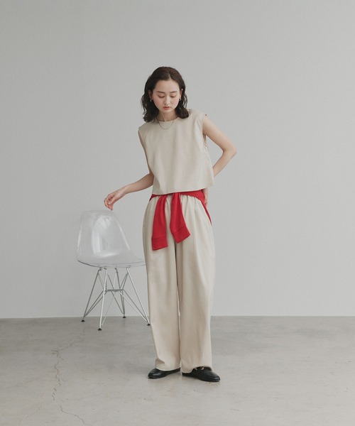 ad thie(アドティエ)の「ノースリーブ トップス ロングパンツ セットアップ(セットアップ・レディース・チャコール/ブラック/ダークブラウン/グレー系/ライトグレー/アイボリー・FREE)」の19枚目の写真
