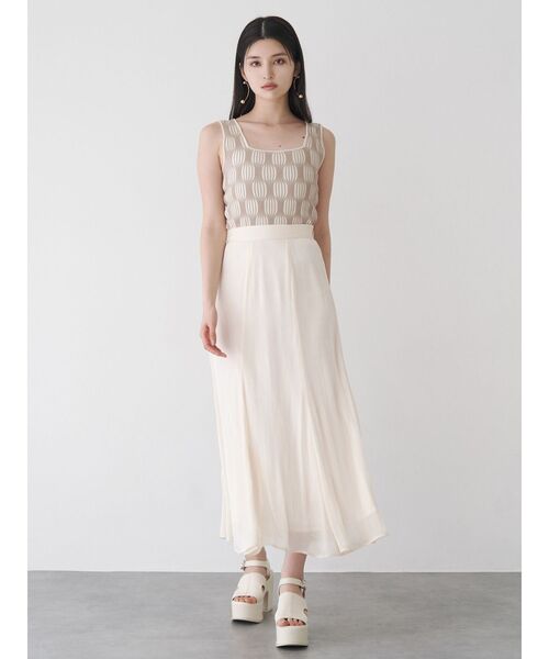 MURUA（ムルーア）の「【セットアップ対応】シャイニーシアースカート（スカート・レディース・ライトグリーン/ブラック/アイボリー/ブラウン・1/2）」の9枚目の写真