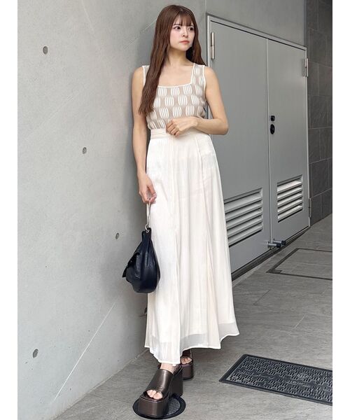 MURUA（ムルーア）の「【セットアップ対応】シャイニーシアースカート（スカート・レディース・ライトグリーン/ブラック/アイボリー/ブラウン・1/2）」の22枚目の写真