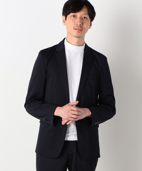 【DIESE）値下げしました‼️正規品！有名人着用商品セットアップ TAKA-Q｜綿麻ライク 1ボタン7分袖ジャケット 紺(セットアップ