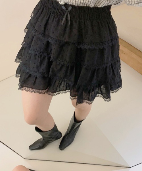 WEGO(ウィゴー)の「WEGO/フリルボリュームガーリースカートパンツ(スカート・レディース・ホワイト/ブラック・FREE)」の16枚目の写真