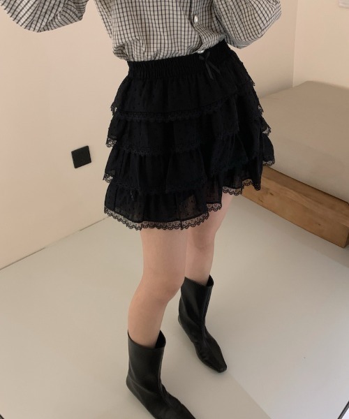 WEGO(ウィゴー)の「WEGO/フリルボリュームガーリースカートパンツ(スカート・レディース・ホワイト/ブラック・FREE)」の18枚目の写真