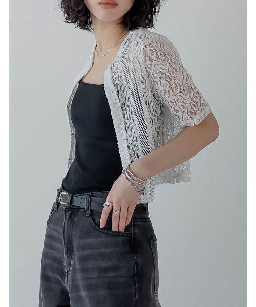 Re:EDIT(リエディ)の「2WAYメッシュレーストップス(Tシャツ/カットソー・レディース・ホワイト/ブラック・MEDIUM)」の9枚目の写真