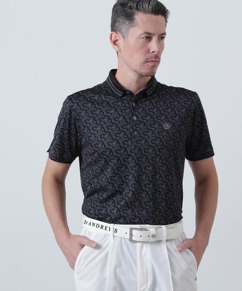 st ANDREWS ポロシャツ　お値下げ！ セール】【St ANDREWS】ストライプ半袖ポロシャツ (MENS