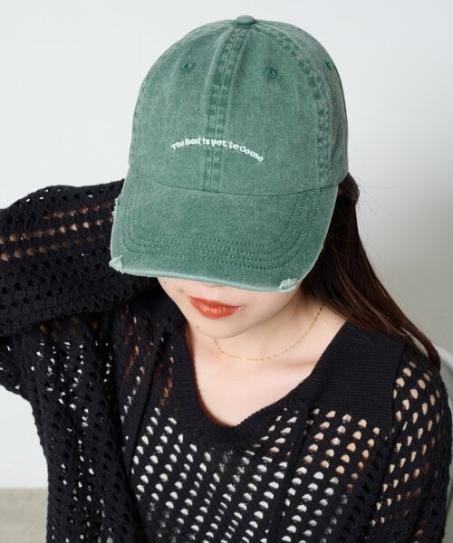 CIAOPANIC TYPY（チャオパニックティピー）の「ピグメントロゴ刺繍CAP（キャップ・レディース・グリーン/レッド/ネイビー/アイボリー・ONE SIZE）」の3枚目の写真
