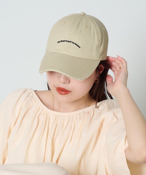 CIAOPANIC TYPY（チャオパニックティピー）の「ピグメントロゴ刺繍CAP（キャップ・レディース・グリーン/レッド/ネイビー/アイボリー・ONE SIZE）」の7枚目の写真