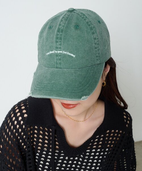 CIAOPANIC TYPY（チャオパニックティピー）の「ピグメントロゴ刺繍CAP（キャップ・レディース・グリーン/レッド/ネイビー/アイボリー・ONE SIZE）」の14枚目の写真