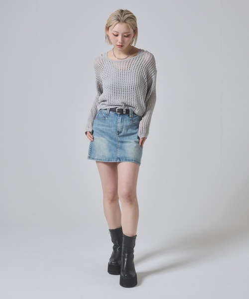 ENVYM(アンビー)の「ストレッチデニムミニスカート(デニムスカート・レディース・ブルー・MEDIUM/SMALL)」の15枚目の写真