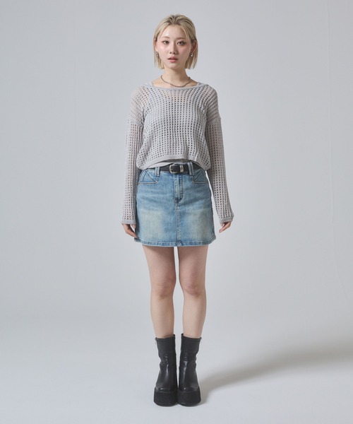 ENVYM(アンビー)の「ストレッチデニムミニスカート(デニムスカート・レディース・ブルー・MEDIUM/SMALL)」の17枚目の写真