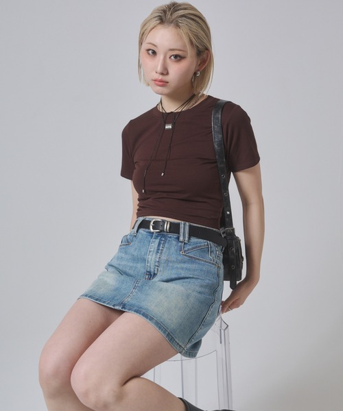 ENVYM(アンビー)の「ストレッチデニムミニスカート(デニムスカート・レディース・ブルー・MEDIUM/SMALL)」の8枚目の写真