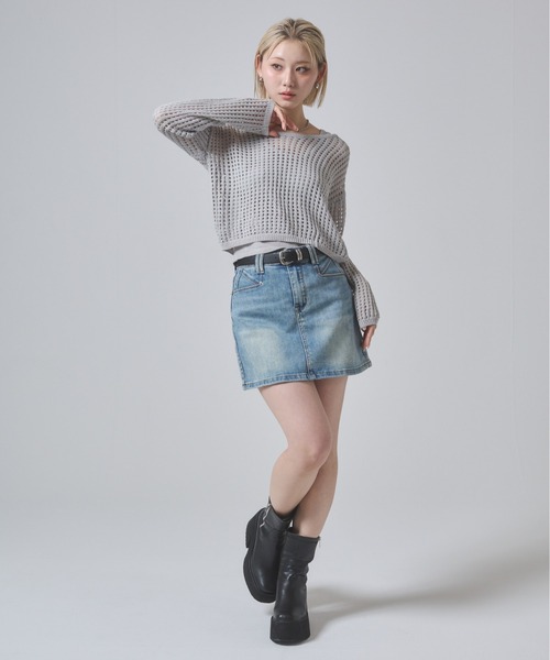 ENVYM(アンビー)の「ストレッチデニムミニスカート(デニムスカート・レディース・ブルー・MEDIUM/SMALL)」の16枚目の写真