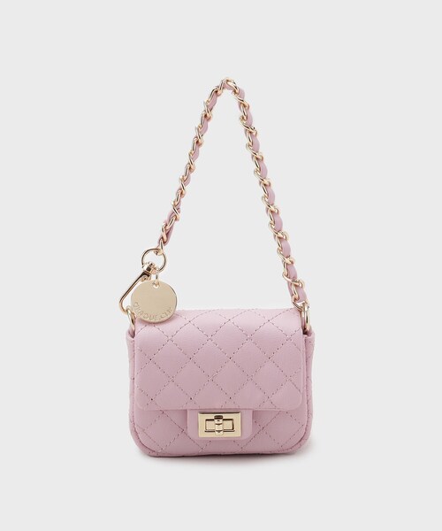 OPAQUE.CLIP（オペークドットクリップ）の「ミニサイズキルティングバッグチャーム（チャーム・レディース・ピンク系/ブラック/オフホワイト・00）」の3枚目の写真