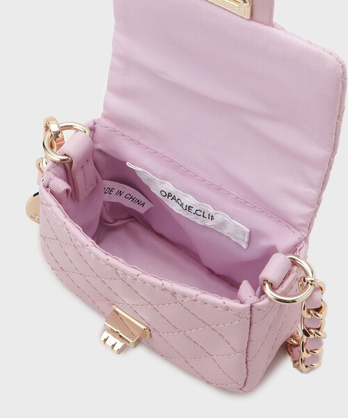 OPAQUE.CLIP（オペークドットクリップ）の「ミニサイズキルティングバッグチャーム（チャーム・レディース・ピンク系/ブラック/オフホワイト・00）」の7枚目の写真