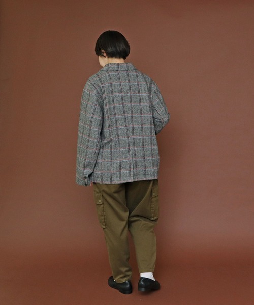 PAR ICI（パーリッシィ）の「英国羊毛 へリンボンチェックジャケット(セットアップ対応)（その他アウター・レディース・チャコールグレー/カーキ・FREE）」の19枚目の写真