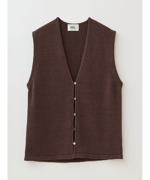 がぱお♡ Theory 23SS サマーコットンニット ベスト ブラウン 美品 Theory 23SS サマーコットンニット ベスト ブラウン